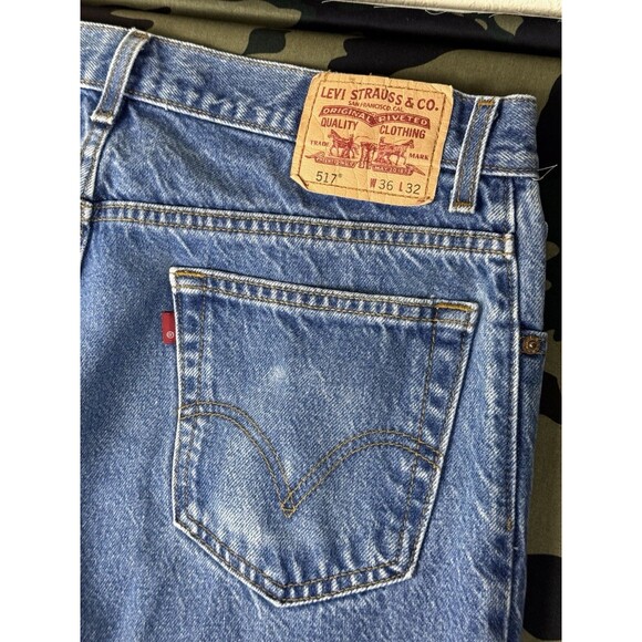 Vintage Rare Y2K Levi’s 517 Blank Tab Bootcut Medium Wash Jeans 36x32 - Picture 6 of 10